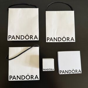 Pandora White and Pink Gift Bag and jewelry Box Collection